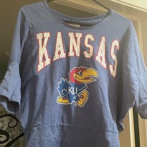 Blue Small KU quarter sleeve shirt